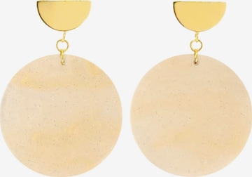 Fräulein Wunder Øreringe 'Acetat Amal' i beige: forside