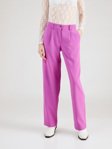 VILA Regular Pleat-Front Pants 'MARNAL' in Purple: front