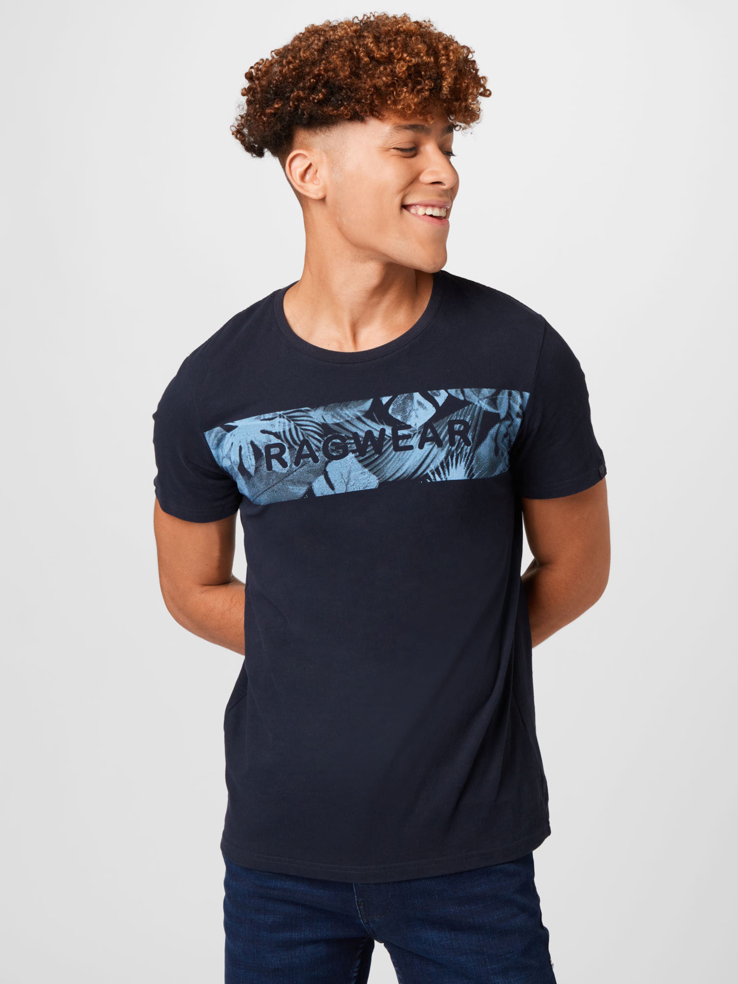 Männer Shirts Ragwear T-Shirt 'VESPIO' in Navy, Hellblau - UX26697