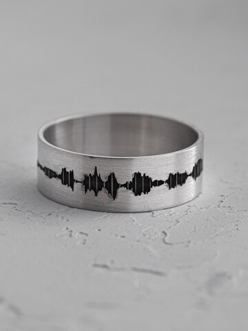 REYTEL Ring 'SOUNDWAVE ENGRAVING' in Zilver