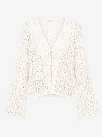 SASSYCLASSY Knit Cardigan in White: front