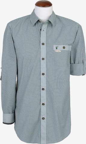 SPIETH & WENSKY Slim fit Traditional Button Up Shirt 'Dorf' in Green: front