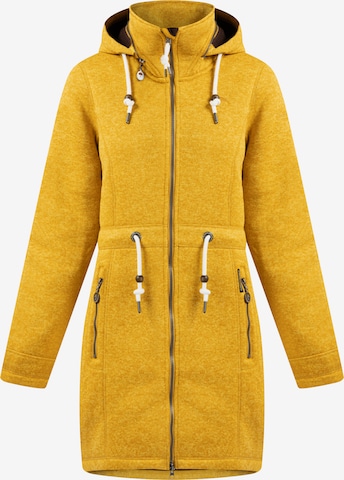 Manteau en tricot Schmuddelwedda en jaune : devant