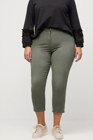 Ulla Popken Regular Jeans in Green: front