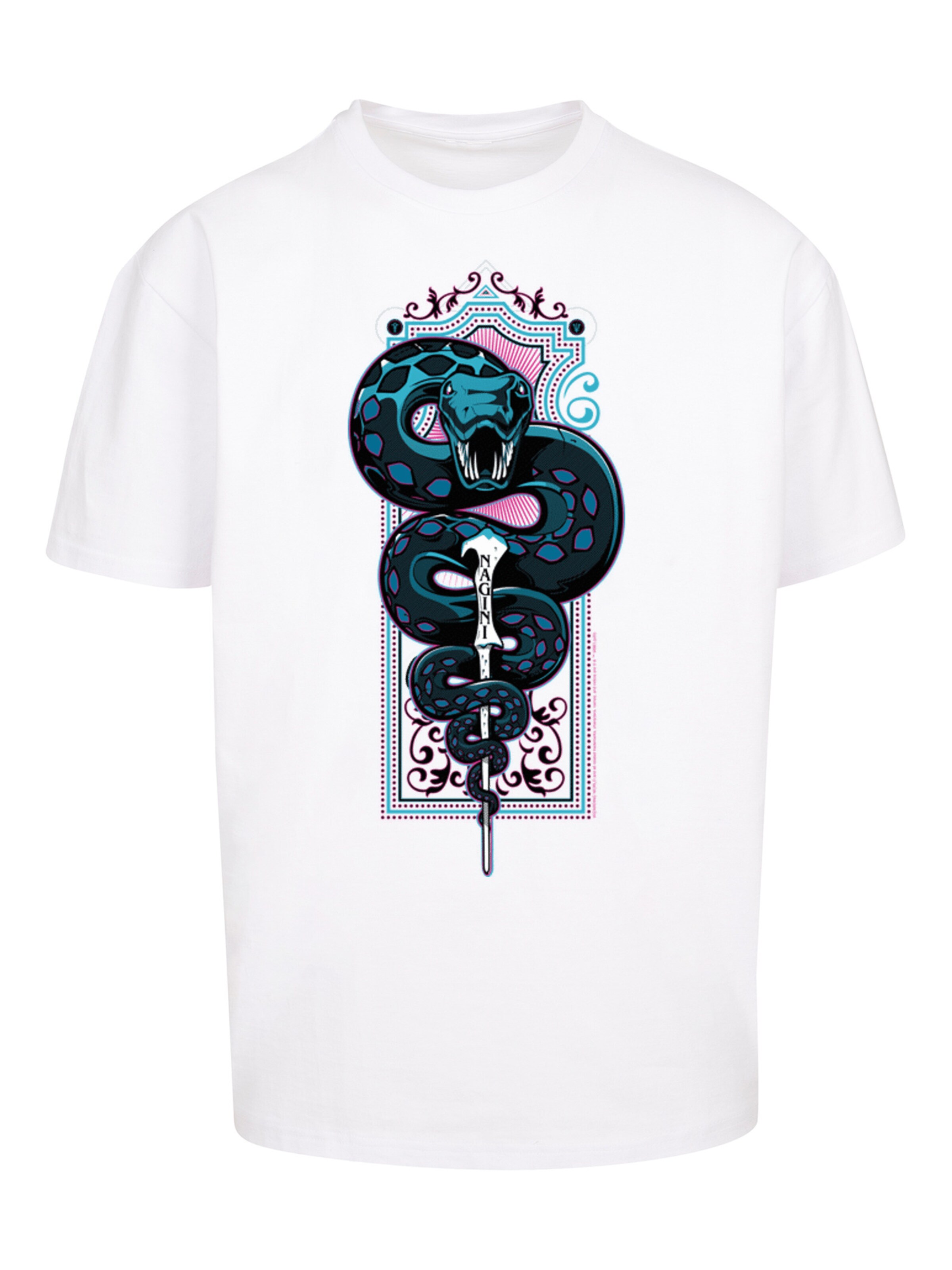F4NT4STIC Shirt 'Neon Nagini' in White: front