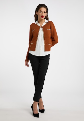 faina Knit Cardigan 'Tuxe' in Brown