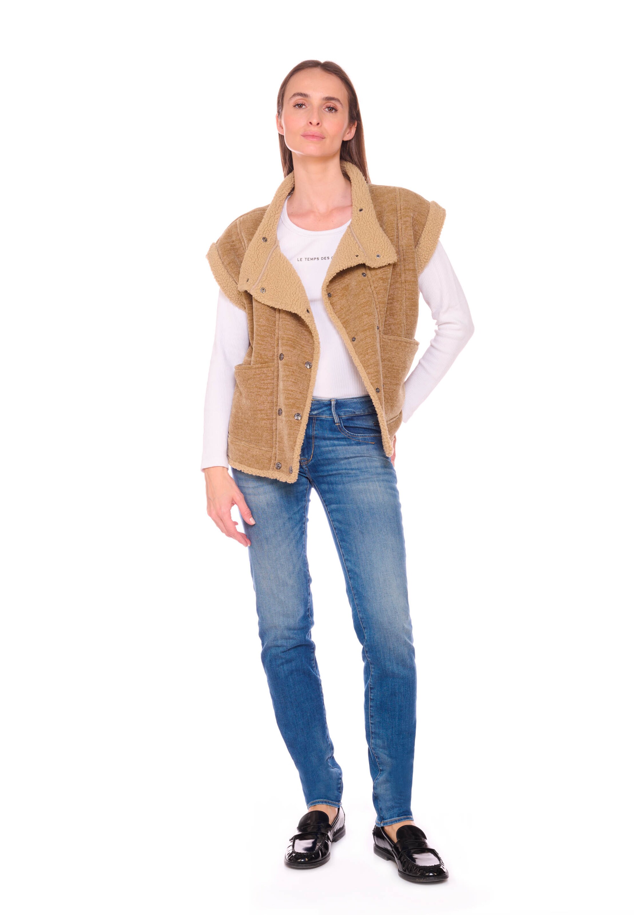 Gilet 'Fuji' Le Temps Des Cerises en beige