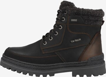 TOM TAILOR - Botas com atacadores em castanho