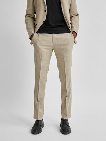 SELECTED HOMME - Slimfit Pantalón de pinzas 'Oasis' en beige: frente