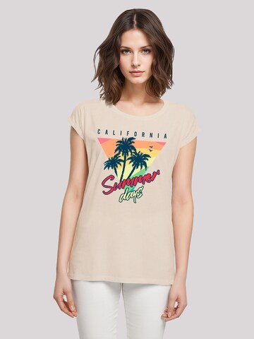 F4NT4STIC Shirt 'California Palmen Retro' in Beige: front