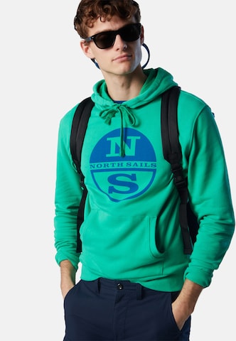 North Sails Kapuzensweatshirt Hoodie mit Maxi-Logo in Grün