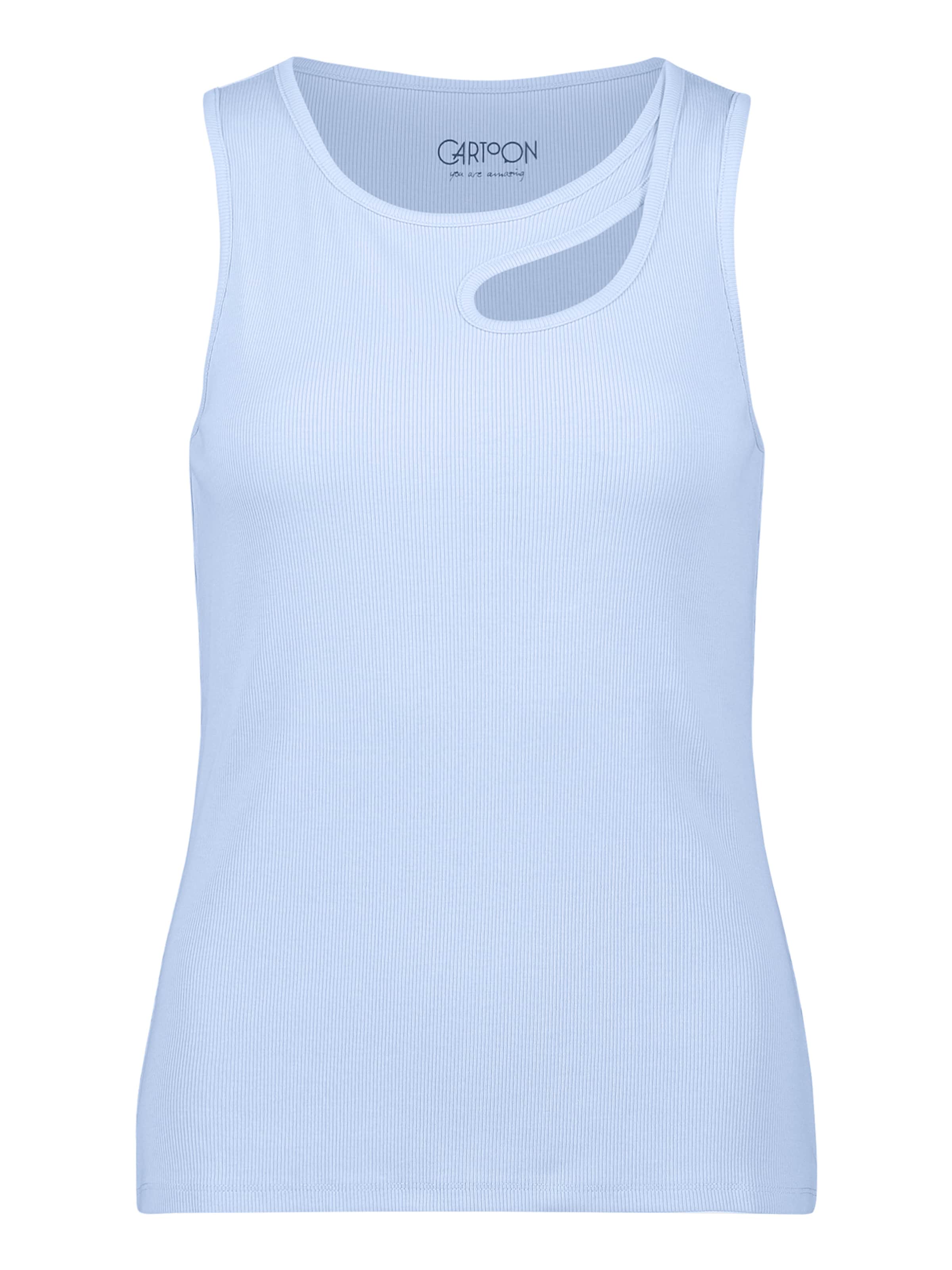 Cartoon Basic-Top mit Rundhalsausschnitt in Blau: Vorderseite