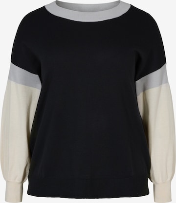 Zizzi Sweater 'MSUNDAY' in Black: front