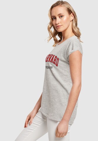 Merchcode T-Shirt 'Harvard University - Script' in Grau