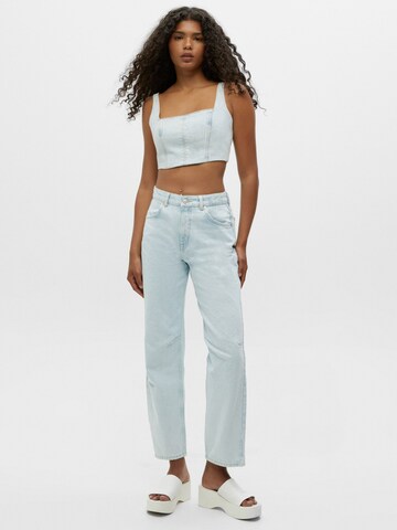 Pull&Bear Regular Jeans in Blauw: voorkant