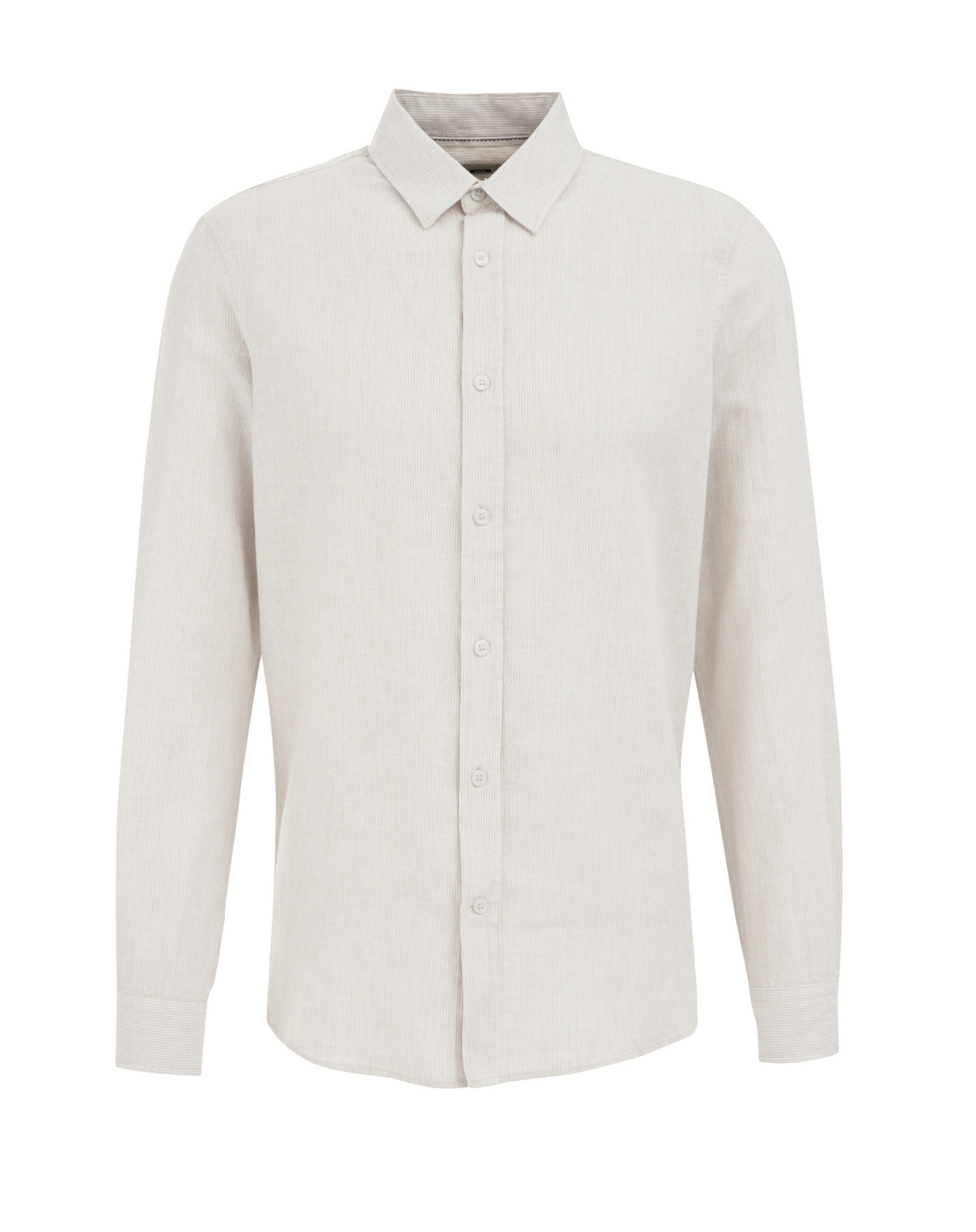 WE Fashion Regular fit Button Up Shirt in Beige: front