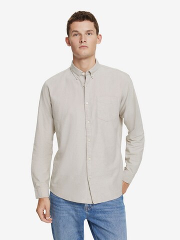 ESPRIT Regular fit Overhemd in Beige: voorkant