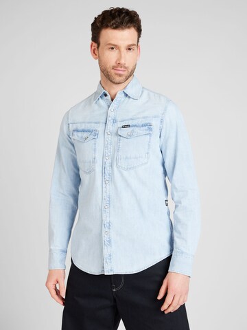 Coupe slim Chemise G-Star RAW en bleu : devant