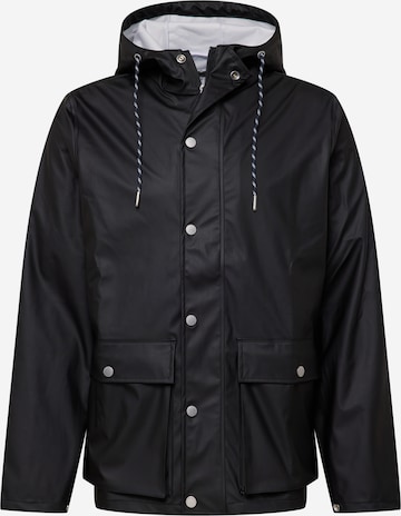 KnowledgeCotton Apparel Prehodna jakna 'LAKE' | črna barva: sprednja stran