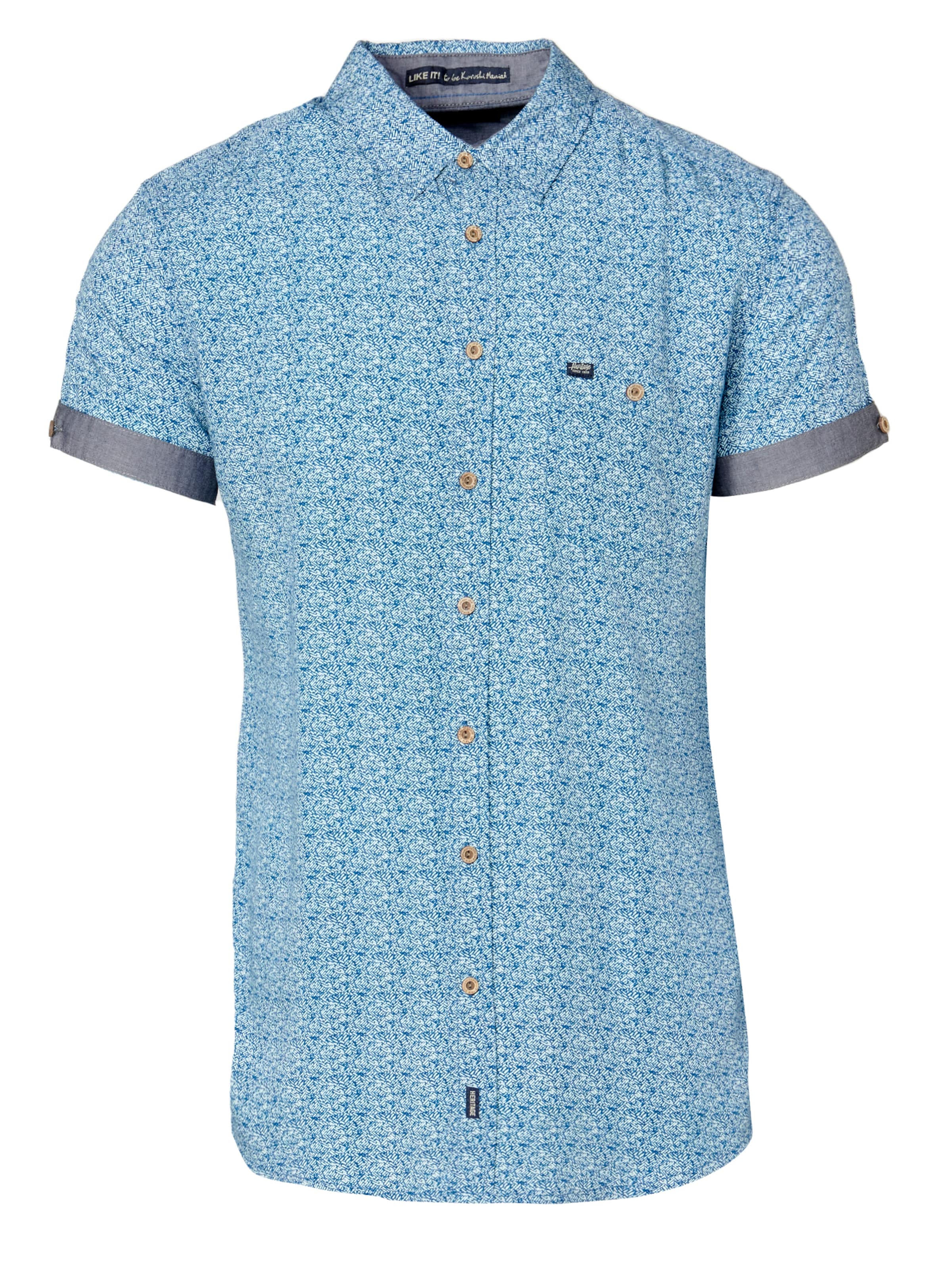 KOROSHI Regular Fit Hemd in Blau: Vorderseite