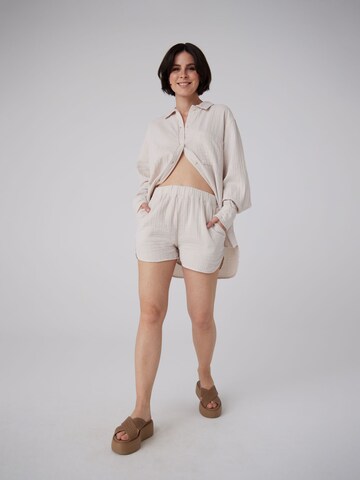 A LOT LESS Regular Trousers 'Norina' in Beige: front