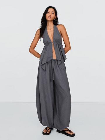 Bershka Tapered Pants in Grey