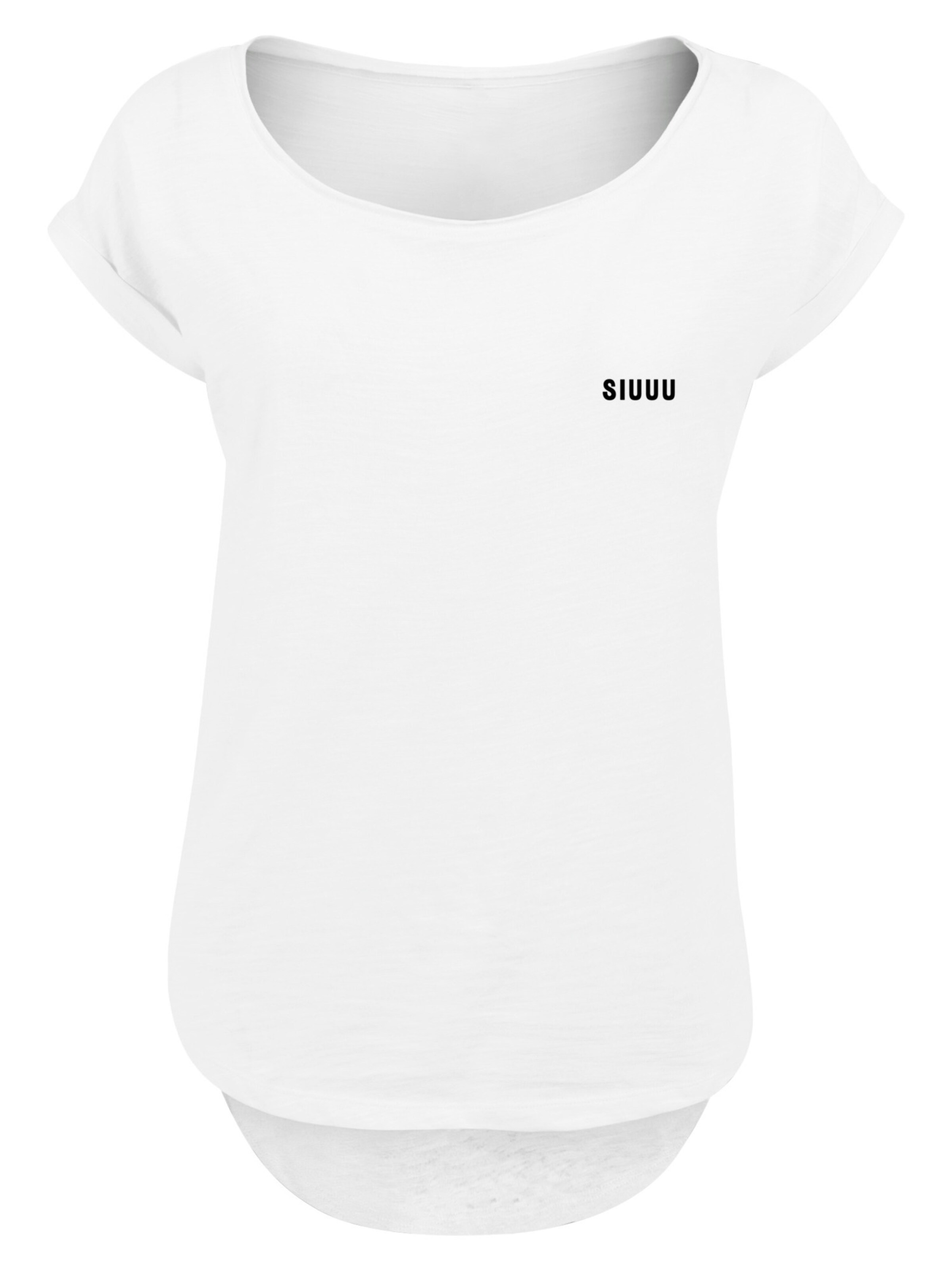 F4NT4STIC Shirt 'SIUUU' in de kleur Zwart / Wit, Productweergave