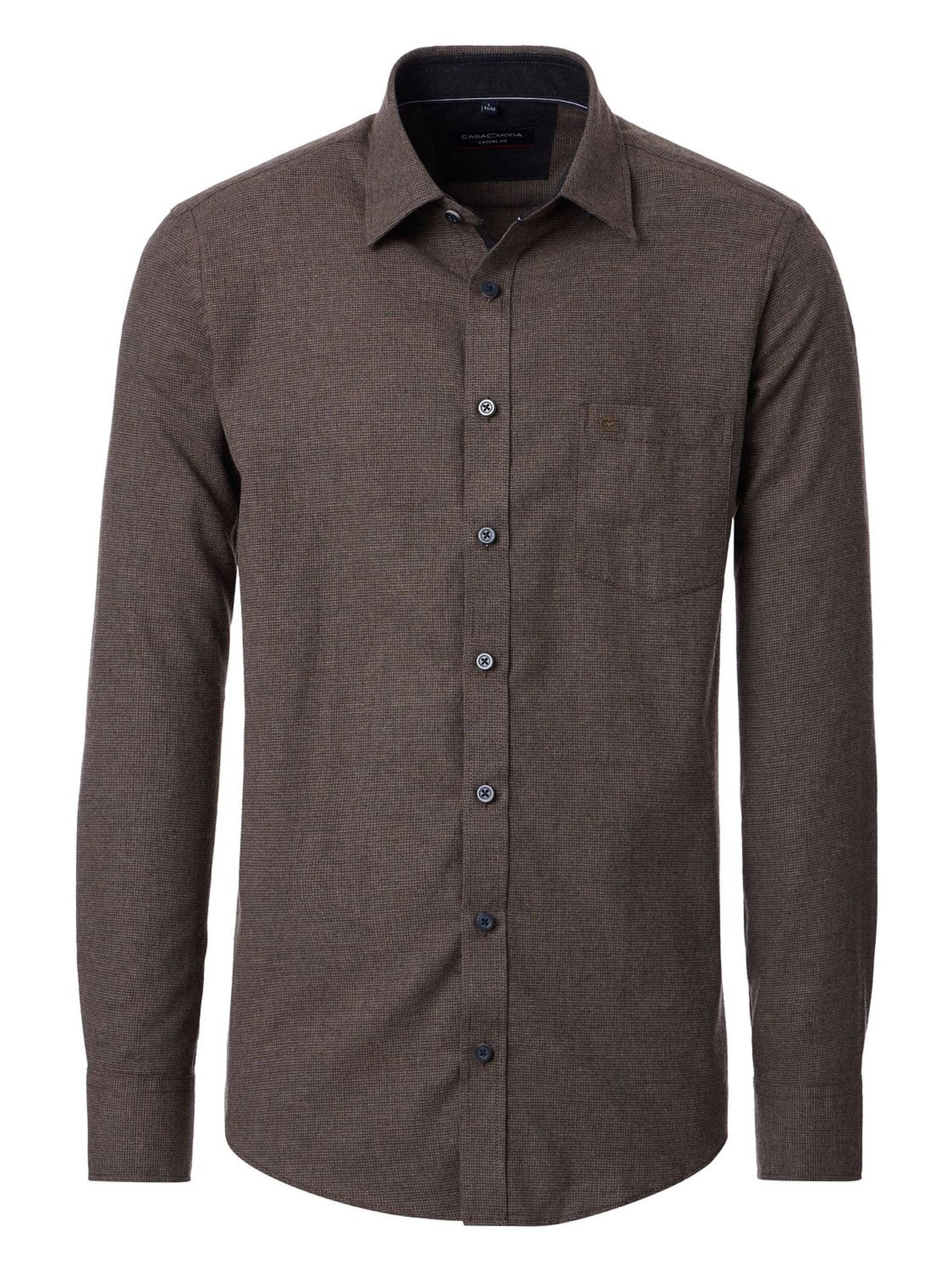 CASA MODA Regular fit Button Up Shirt in Brown: front