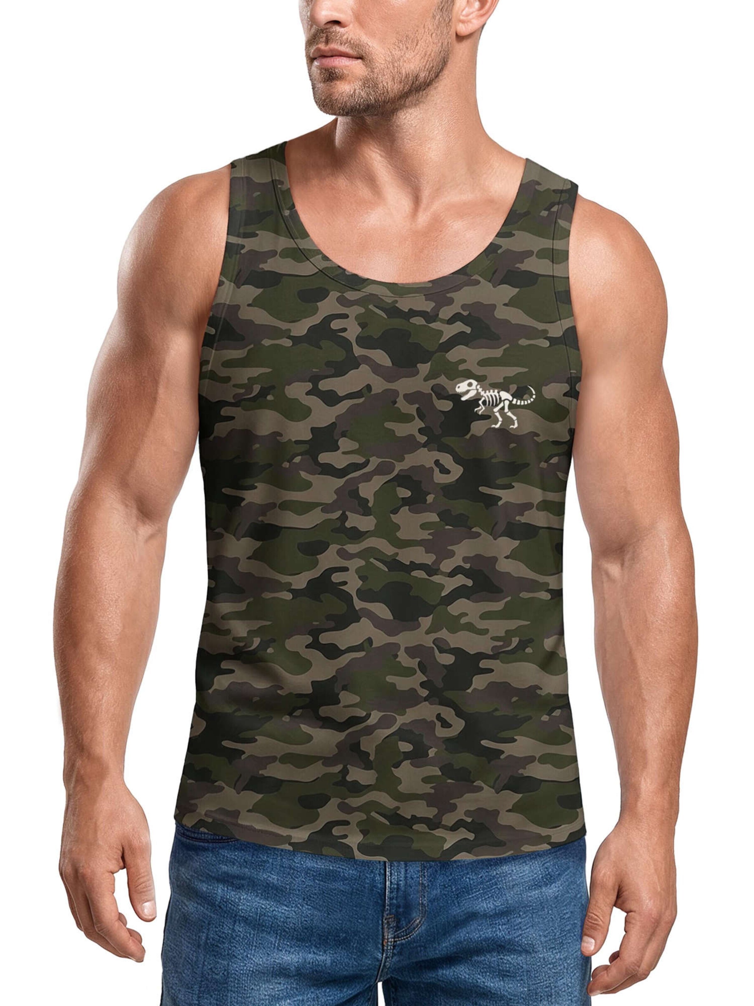 Neverless Shirt 'Dino Skeleton' in Green