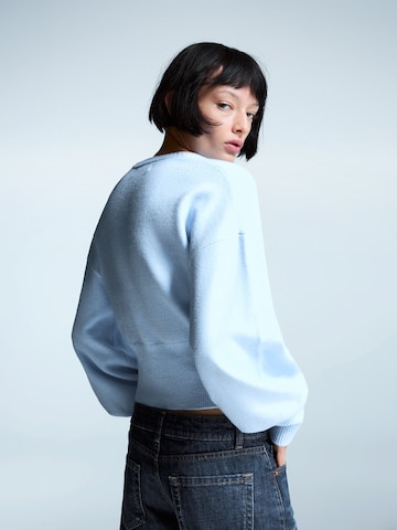Bershka Knit cardigan in Blue