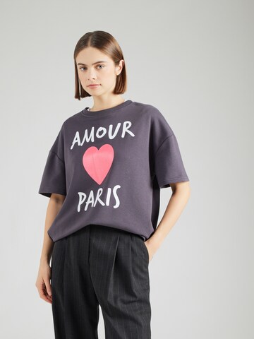Felpa 'Amour Paris' di miss goodlife in grigio: frontale