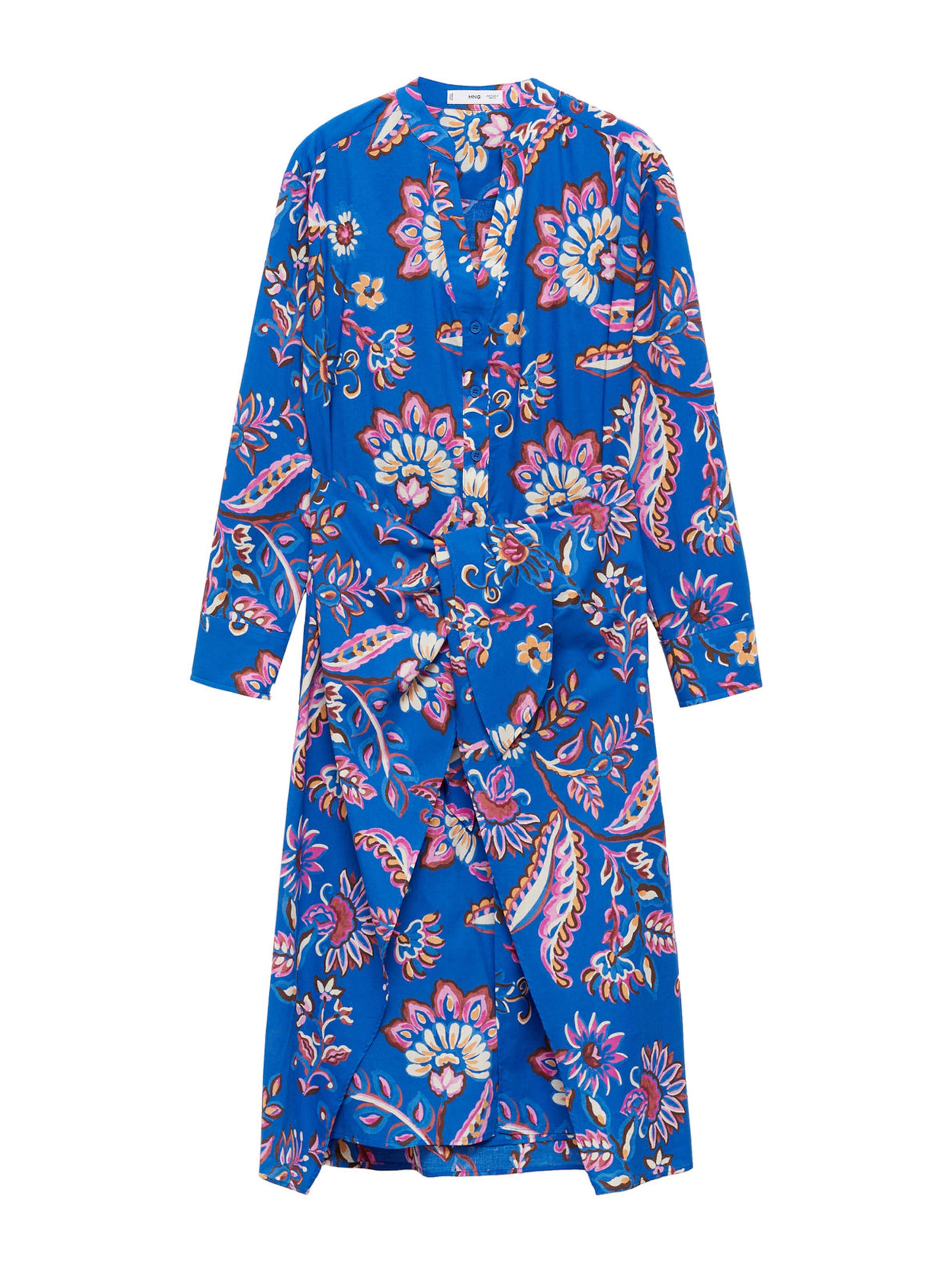 MANGO Dolga srajca 'Lena' | bež / kraljevo modra / roza / vinsko rdeča barva, Prikaz izdelka