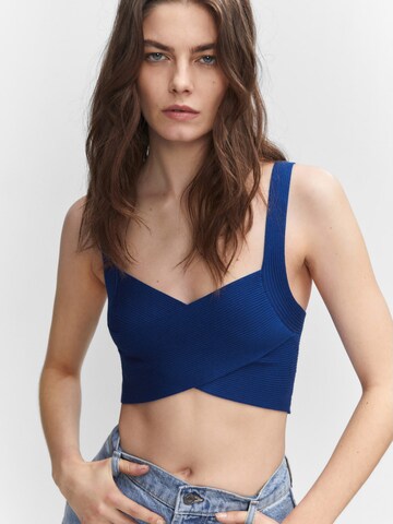 MANGO Knitted Top 'EVA' in Blue