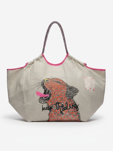 LIKS. Munich Shopper 'Motiv' in Beige: voorkant