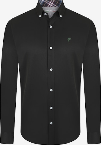 DENIM CULTURE Overhemd 'Abel' in Zwart: voorkant