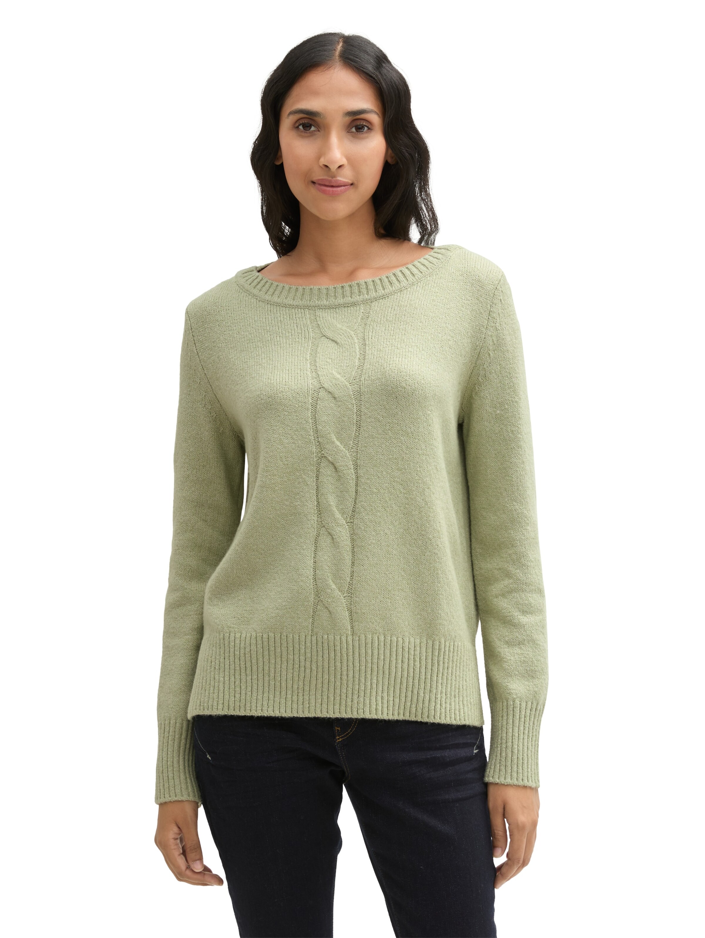 TOM TAILOR Sweater in Green: front