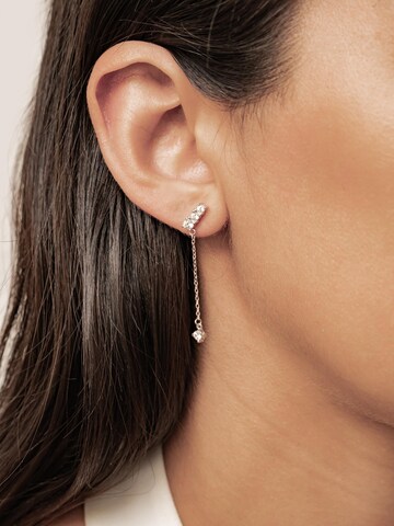 Hey Happiness - Pendientes 'Crystal Bar Dangle' en plata