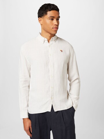 Abercrombie & Fitch Regular fit Overhemd in Wit: voorkant