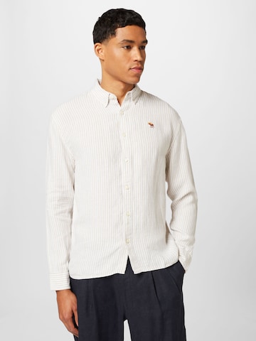 balta Abercrombie & Fitch Standartinis modelis Marškiniai: priekis
