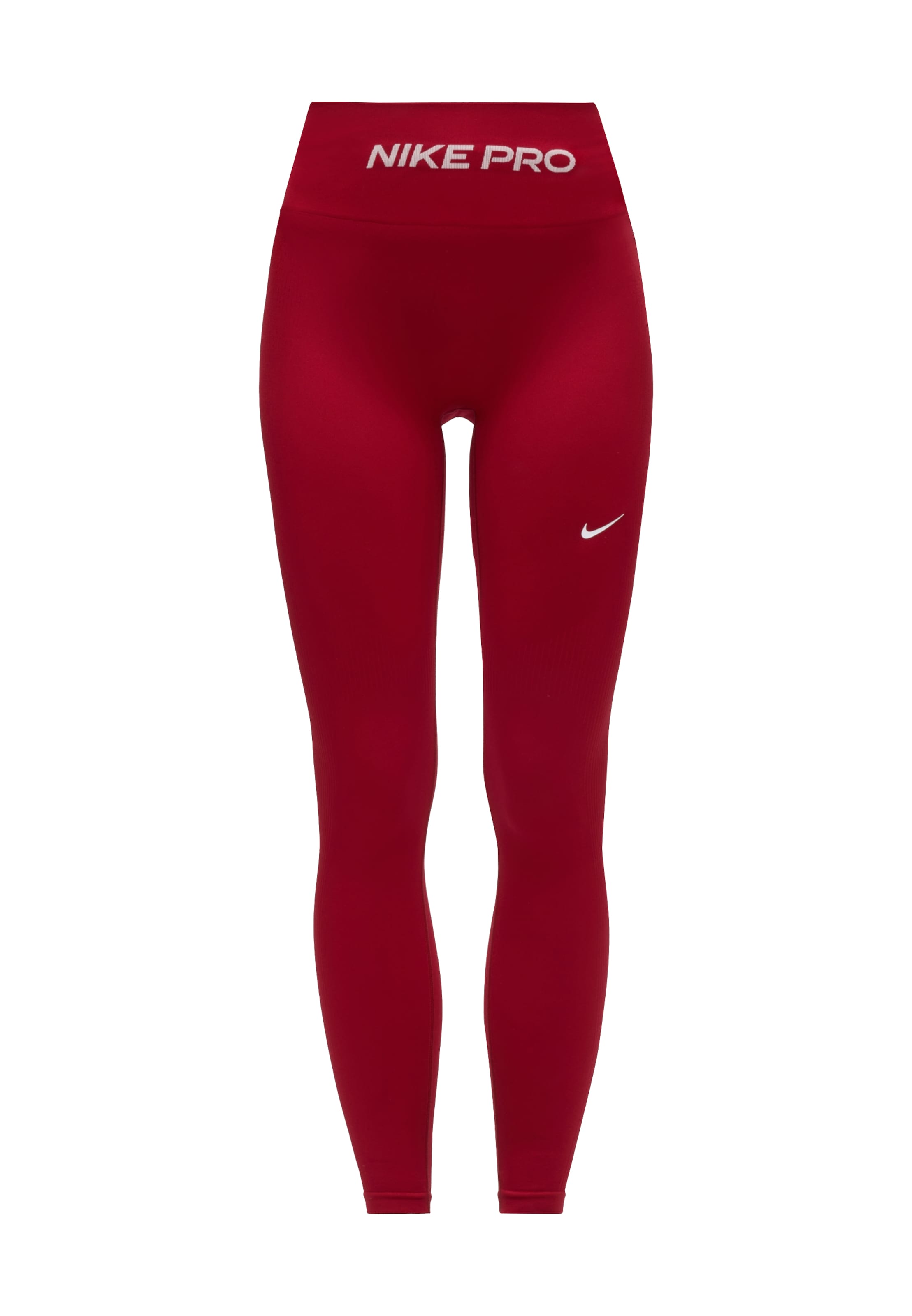 NIKE Pantalon de sport 'Pro' en XS en lie de vin / blanc, Vue avec produit
