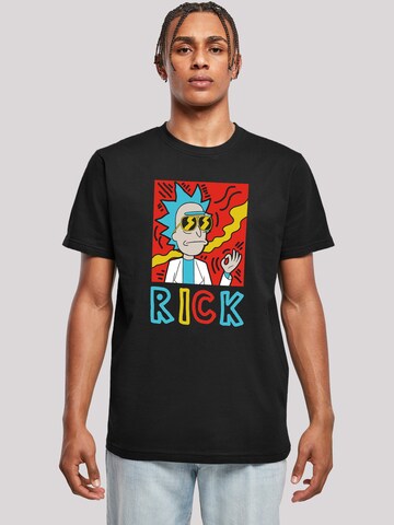 Maglietta 'Cool Rick' di F4NT4STIC in nero: frontale
