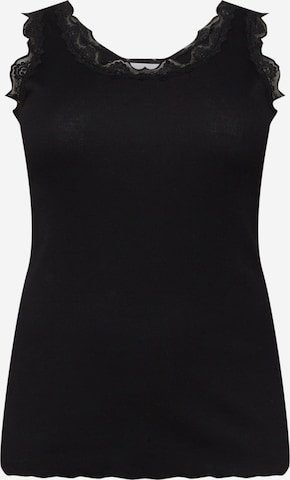 Fransa Curve Top in Zwart: voorkant