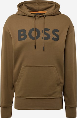 Sweat-shirt BOSS en vert : devant