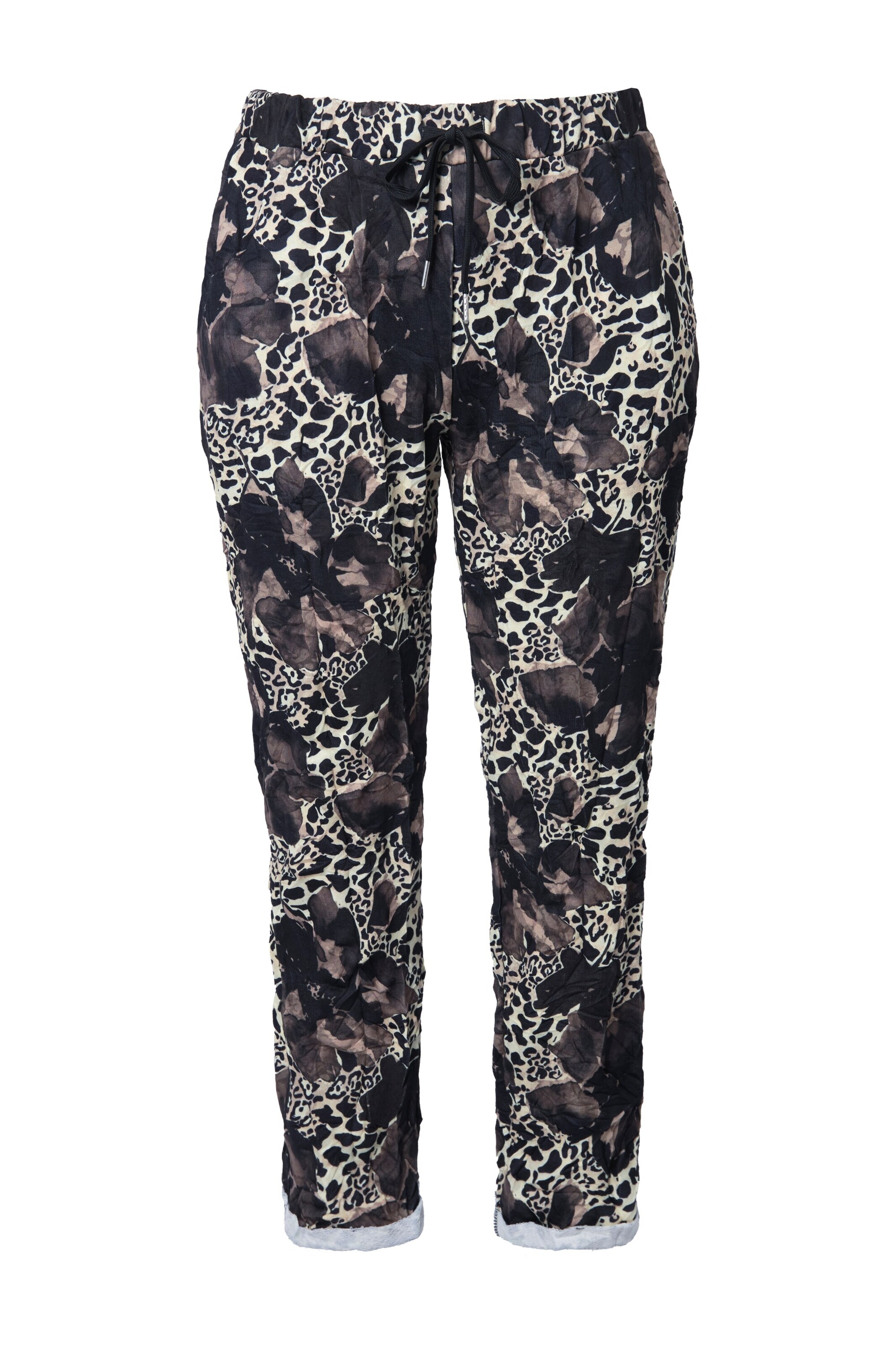 MIAMODA Slim fit Trousers in Black: front