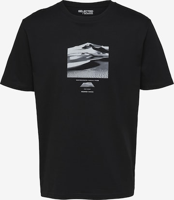 T-Shirt SELECTED HOMME en noir : devant