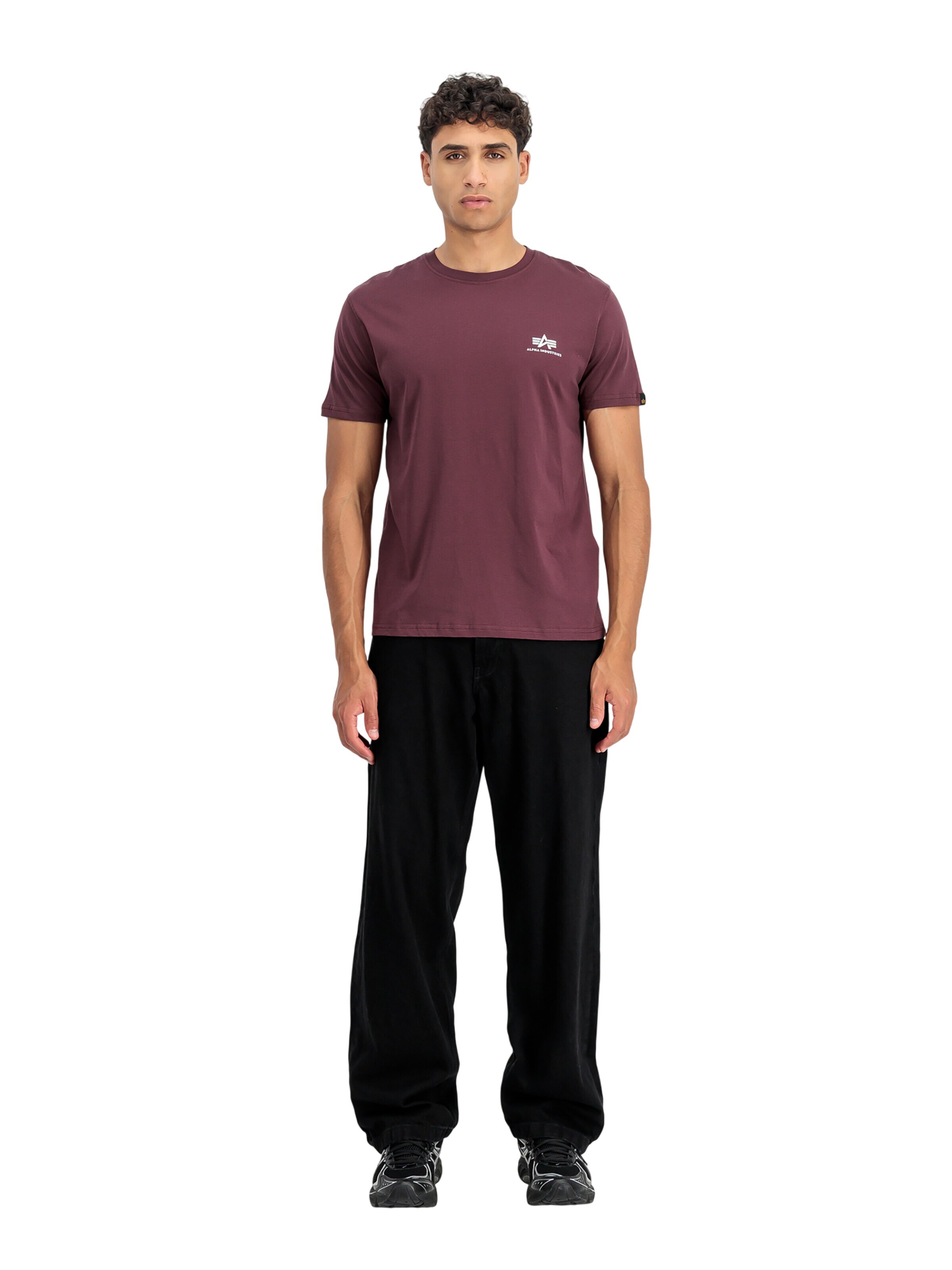 ALPHA INDUSTRIES Regular fit Shirt 'Basic Small Logo' in Red