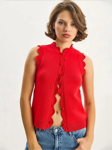 Bianco Lucci Gebreide bodywarmer in Rood