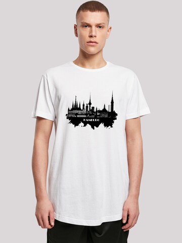 T-Shirt 'Cities Collection - Hamburg skyline' F4NT4STIC en blanc : devant