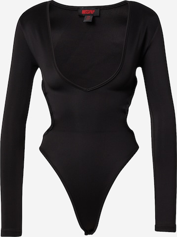 Misspap Shirt Bodysuit in Black: front