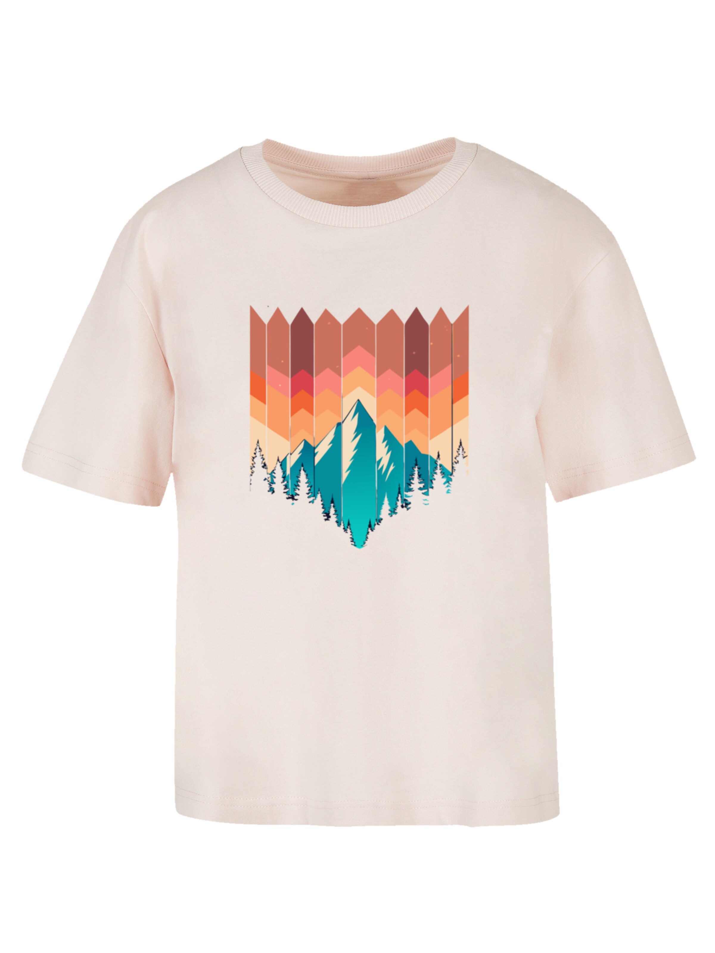 F4NT4STIC Shirt 'Geometric Mountain Sunset' in Pink: front